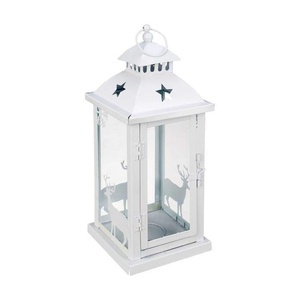 Lanterne en fer noir avec découpes en forme de flocon de neige, porte-bougie, décoration de Noël pour la maison, durable, utilisation en extérieur et en intérieur - Product Image 3