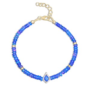 <b>BRACELET</b> - KITE OPAL <b>CHARM</b> PLAIN BEADED synthetic opal <b>charm</b> <b>bracelet</b> natural opal <b>bead</b> <b>bracelet</b> glass <b>bead</b> opal <b>bracelet</b> stain - Product Image 5