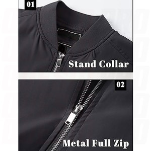 Chaquetas Bomber Personalizadas al por Mayor para Hombre, Ropa de Trabajo y Streetwear, con Ribete Acanalado en el Cuello, Bordado Chenille e Impresión - Product Image 5