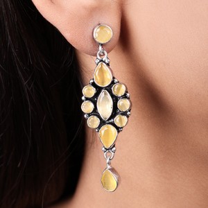 Pendientes Colgantes de Plata Oxidada al Mejor Precio para Mujer |   Joyería Boho Hecha a Mano con Piedras Multicolores para Boda |   Proveedor Mayorista - Product Image 6