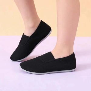 Zapatillas de Ballet de Lona Amarilla para Mujer, Suela Plana de Goma, Forro de Algodón - Product Image 5