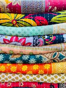 Colcha Bordada Floral Suzani Hecha a Mano, 100% Algodón, Estilo Bohemio, Jaipuri Razai, Sábana, Edredón para el Hogar, Venta al Por Mayor - Product Image 5