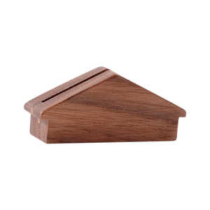 Wood Business <b>Card</b> Stand Place <b>Card</b> Holder for <b>Wedding</b> Hotel Party Hut Shape Wholesale Custom Engraving Solid Wood <b>Card</b> Holder - Product Image 1