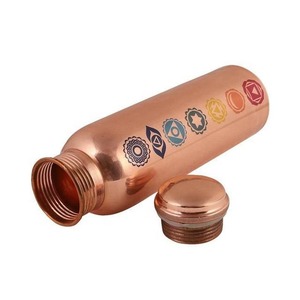 Botella de Agua de Cobre Puro, Hecha a Mano, Estilo Ayurvédico, Frasco Metálico Martillado, Hermético, Reutilizable, Ecológico, Recipiente para Beber de 1 Litro - Product Image 3