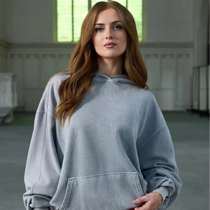 Sweat-shirt à capuche oversize gris clair pour femme, en molleton doux, décontracté, pour tous les jours, mode hiver - Product Image 1