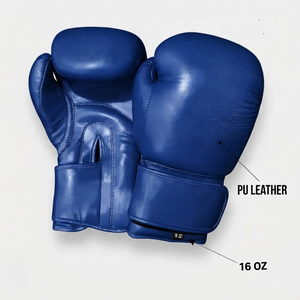 Custom Logo PU Leather Boxing Gloves 16oz with <b>Velcro</b> Wrist <b>Strap</b> for Adults Training Sparring & Fight Protection Gear - Product Image 2