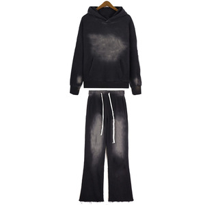 Conjunto de Sudadera con Capucha y Pantalones Deportivos para Hombre, Estampado de Calavera, Algodón French Terry, Estilo Urbano, Ropa de Otoño, Conjunto de Dos Piezas Oversize - Product Image 4