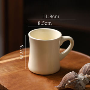 Tasses à café en céramique classiques et robustes de style nordique avec logo personnalisé, 11 oz (320 ml), avec poignée, pour café, lait, cappuccino - Product Image 6