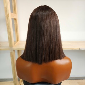 Peluca frontal de cabello virgen vietnamita, larga y lisa, con doble trama, cierre 5x5, sin pegamento, transparente, de cabello humano, gorra mediana, para uso en salón. - Product Image 1