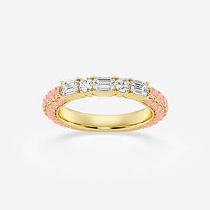 Diamond Eternity Band Ring Emerald Cut Pave Setting Women's Luxury Fine Jewelry - Product Image 1