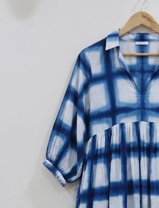 Hand Block Print Tie Dye Cotton Women Midi Gauze Kyra <b>Dress</b> Handmade Indian <b>Boho</b> <b>Summer</b> Casual Fashion <b>Dress</b> - Product Image 5