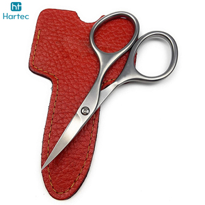 Pochette en cuir de luxe, ciseaux à cuticules et à ongles en acier inoxydable, outil de manucure de haute précision, ciseaux à ongles avec manche en acier - Product Image 2