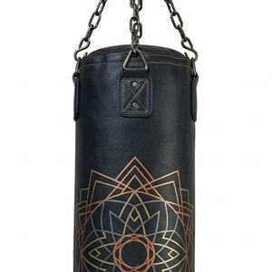 Sac de frappe en cuir avec motif Mandala, base bleue, écologique, léger, unisexe, pour adultes - Product Image 5