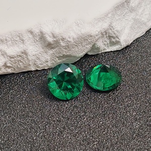 Esmeralda natural redonda facetada, corte brillante, verde intenso, esmeralda suelta, varios tamaños para joyería al por mayor - Product Image 1