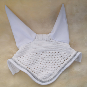 Bonnet tricoté de haute qualité pour chevaux, personnalisé, blanc, pour chevaux de taille Full Cob, course hippique, équitation - Product Image 3