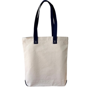 Bolsa de Mano de Lona 100% Algodón con Asas, Diseño Minimalista, Parte Superior Abierta, Unisex, Uso Diario, Reutilizable, Correa para el Hombro, Personalizable - Product Image 2