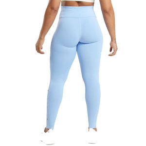 Pantalones de Yoga Largos de Cintura Alta, Color Azul Claro, Sólidos, Moldeadores, para Mujer, Transpirables, que Absorben la Humedad, con Cintura Elástica en Forma de V, para Gimnasio - Product Image 2