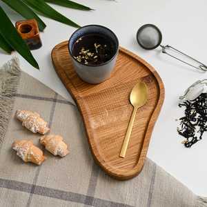 Bandeja Ovalada de Madera Hecha a Mano, Diseño Minimalista, Bandeja Decorativa para Servir, Paquete Individual - Product Image 4