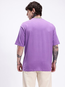 Camiseta de Algodón para Hombre, Cuello Redondo, Manga Corta, Color Morado, Personalizada con Letras Impresas, Corte Regular, Estilo Jersey, Diseño Liso - Product Image 6