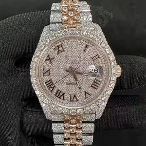 Montre de luxe pour homme, étanche, à quartz, avec diamants Moissanite glacés, directement de l'usine, disponible à la vente - Product Image 1