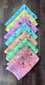 In Stock Items Quick Dry Lightweight Linen <b>Fabric</b> Florals Woven Material For Girls Women Apparel Dress <b>Sari</b> Boutique Clothing - Product Image 3