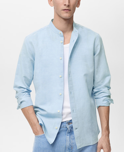 Vente directe d'usine, chemises pour hommes fabriquées en OEM, manches longues, 100% lin français, vêtements décontractés, mode estivale - Product Image 2