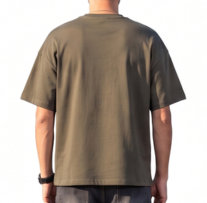 เสื้อยืดโอเวอร์ไซส์ทรงหลวม ดีไซน์ไหล่ตก พิมพ์โลโก้แบบวินเทจ ผ้าคอตตอน 100% หนาแน่น น้ำหนักมาก ไซส์พลัส สำหรับผู้ชาย สไตล์สตรีทแวร์ ยูนิเซ็กส์ - Product Image 2