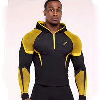   Sudadera con Capucha y Cremallera para Hombre 5.0 SH-ARK, Estampada, Ajustada, de Secado Rápido, Transpirable, Compresión, Capa Base Deportiva