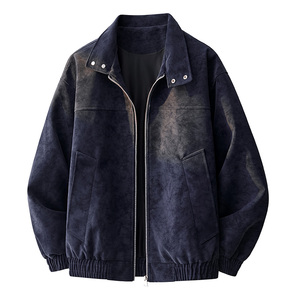 Leather Jackets Zip up Simple Outdoor Casual Wear Winter Windbreaker Leather Fashion Jackets - Product Image 5