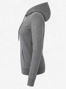 Women's Crystal <b>Rhinestone</b> Breathable Lined Sweatshirt Hoodie Casual Long Sleeve Hooded <b>Jacket</b> Lightweight Soft Comfortable - Product Image 2