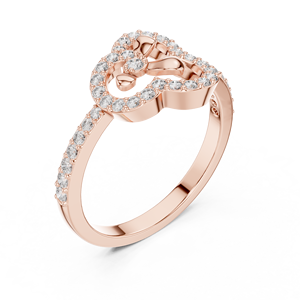 CLUBS PETAL LAB-GROWN DIAMOND <b>RING</b> <b>SET</b> in 18KT ROSE GOLD RHODIUM PLATED MINIMALIST ENGAGEMENT WEDDING DAILY WEAR for <b>WOMEN</b> - Product Image 2