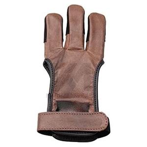 Gants de tir à l'arc en cuir, demi-doigts, avec fermeture auto-agrippante, sangle de poignet réglable, doigts entiers, unisexe - Product Image 1