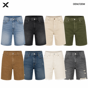 Shorts en jean pour homme X Sports City 100% coton, style streetwear et décontracté, effet délavé naturel, durable, OEM/ODM - Product Image 1