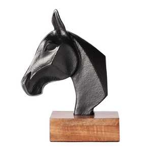 Classy Modern Handmade Eco-Friendly Horse Head Sculpture Aluminium Base Artistic Carved <b>Figure</b> Tabletop Decor for Living Room - Product Image 2