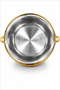 Plat de service de luxe en acier inoxydable doré au design royal, chauffe-plat de buffet avec couvercle à charnière finition miroir pour hôtels et restaurants - Product Image 4