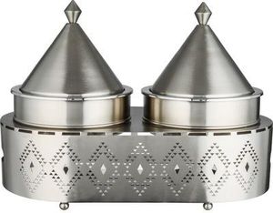 Ensemble de casseroles en acier inoxydable avec couvercle conique, isolé, écologique, durable, chauffe-plats, design moderne de luxe oriental pour fêtes, 24 cm - Product Image 5