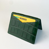 Portefeuille en cuir de crocodile véritable de petite taille personnalisé Style luxueux Porte-cartes de visite Porte-cartes de crédit Minimaliste Logo