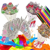 Großhandel hübsches pädagogisches Puzzlespiel, buntes Papier Blumen karton Malerei Design lustige Aktivitäten 3D-Puzzle
