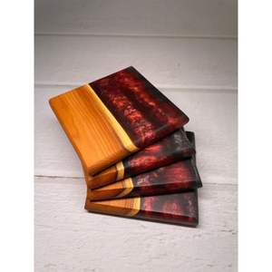 Posavasos Artísticos de Resina y Madera para Café y Té - Elegante Artículo Promocional - Product Image 1