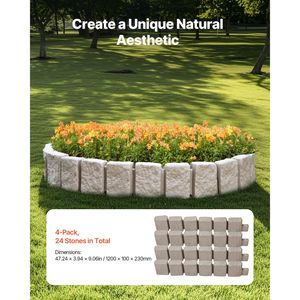 Bordo per Giardino Realistico in Finto Mattone Effetto Pietra 47.2 X 9 con Picchetti di Ancoraggio - Product Image 1