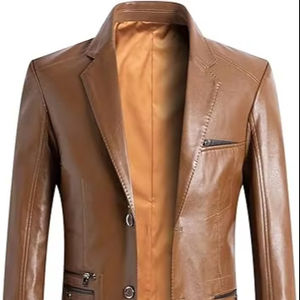 Wholesale Designer Men's Leather Coat High Quality Winter Long Coat In Wholesale Price For Sale - Product Image 1