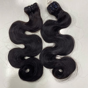 Double trame et fermeture noires naturelles de machine de couleur de vague vietnamienne dessinée superbe de corps - Product Image 6