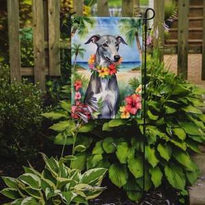 Galgo Luau Bandera de jardín multicolor Buzón decorativo Bandera y ilustraciones de patio para camas de flores de patio Banner de tamaño pequeño - Product Image 2