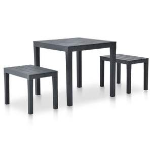 Ensemble de jardin en plastique anthracite de moyenne durabilité, un ajout durable et élégant à votre espace extérieur - Product Image 1