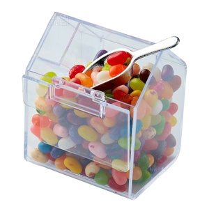 Kwang Hsieh Injection-Molded <b>Foldable</b> Square Acrylic Candy Dispenser Storage Box Reusable PS Food Container Transparent Bulk Who - Product Image 2