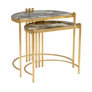 Juego de mesas nido decorativas de hierro, mesas de centro contemporáneas para decoración de interiores de apartamentos modernos - Product Image 5