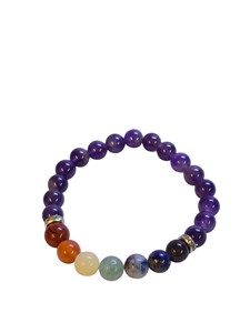 Bracelet en améthyste polie avec perles de chakra, bijoux en agate en gros pour cadeau, acheter en ligne chez Amayra Crystal Exports India - Product Image 2