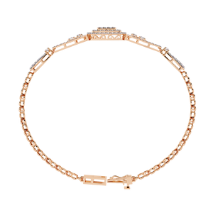 Vintage Designer Statement Diamond Jewellery for Women | Lab Grown Round Cut Cluster Diamond Bracelet in 10k 14K 18k <b>Rose</b> <b>Gold</b> - Product Image 2
