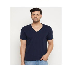 Camiseta Clásica de Cuello en V para Hombre, 100% Algodón, Anti-Pilling, Manga Corta, Diseño Elegante para Uso Diario en Casa y al Aire Libre - Product Image 1