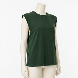 Camiseta clásica de algodón con cuello redondo y manga corta para mujer - Product Image 2